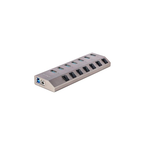 StarTech 7-port Self-powered Usb-c Hub With Individual On/off Switches, Usb 3.0 5gbps Expansion Hub W/power Supply, Desktop/laptop Usb-c To Usb-a Hub (5G7AIBSUSBHUBNA)