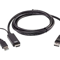 Aten 6ft. Single Distplay Usb And Hdmi To Dp Universal Secure Kvm Cable (2L7D02HDP)