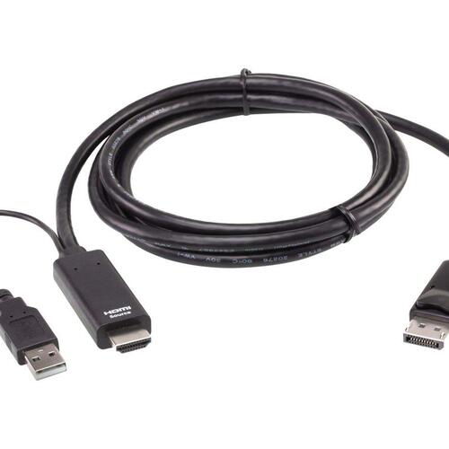 Aten 6ft. Single Distplay Usb And Hdmi To Dp Universal Secure Kvm Cable (2L7D02HDP)