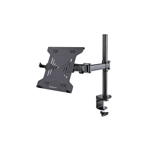 StarTech Laptop Desk Mount - Monitor/laptop Mount - Display Up To 34in (8kg/17.6lb) & Laptop (4.5kg/9.9lb) - Articulating Vesa Laptop Tray Arm - Clamp/grommet (ALAPTOPDESKMOUNT)