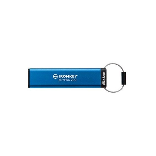 Kingston 64gb Ironkey Keypad 200, Fips 140-3 Lvl 3 (pending) Aes-256 Encrypted (IKKP200/64GB)