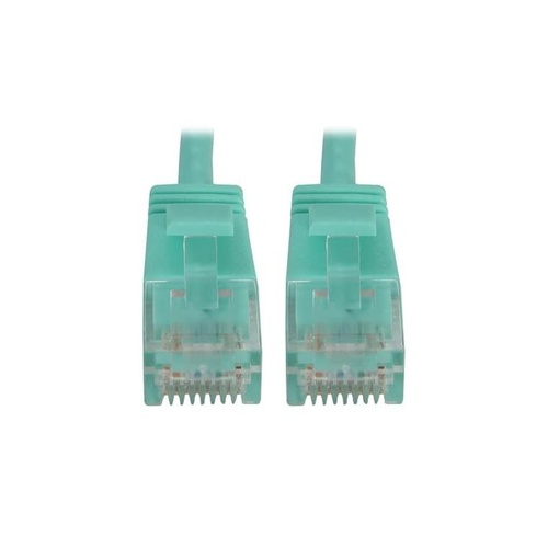 Tripp Lite Cat6 Cable Snagless Molded Slim Aqua 1ft (N261S01AQ)
