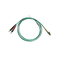 Monoprice Om4 Fiber Optic Cable - Lc/st, Ul, 50/125 Type, Multi-mode, 10gb, Ofnr, Aqua, 1m, Corning (41707)