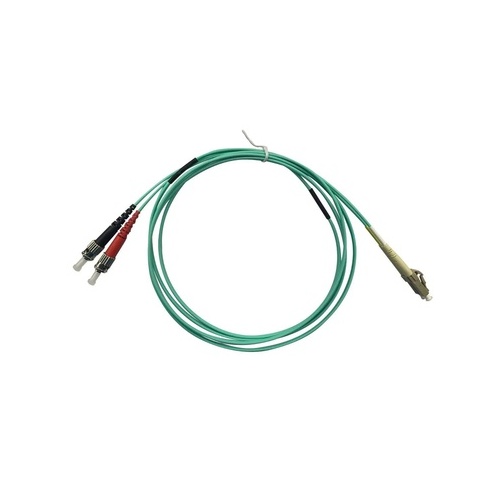 Monoprice Om4 Fiber Optic Cable - Lc/st, Ul, 50/125 Type, Multi-mode, 10gb, Ofnr, Aqua, 1m, Corning (41707)