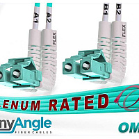 Fiber Cables Direct Anyangle - 2 Meter - Lc/lc Om4 Plenum Fiber Cables With Bendable Boots For Easy Installation Into Tight Spaces (FCDUS408V11701)