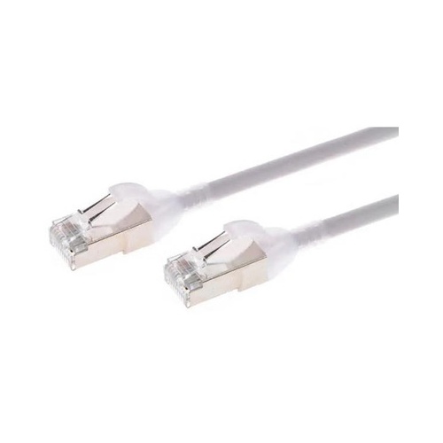 Monoprice Slimrun Cat6a Ethernet Patch Cable - Snagless_ Double Shielded_ Component Level_ Cm_ 30awg_ 10ft_ Gray (42982)