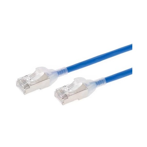 Monoprice Slimrun Cat6a Ethernet Patch Cable - Snagless_ Double Shielded_ Component Level_ Cm_ 30awg_ 25ft_ Blue (42989)