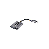 StarTech Usb-c Headphone Splitter, Usb Type C Dual Headset Adapter W/mic Input, Usb C To 3.5mm Audio Adapter/earphone Dongle, Usb C To Audio Jack/aux Output (USBCAUDIOSPLITTER)