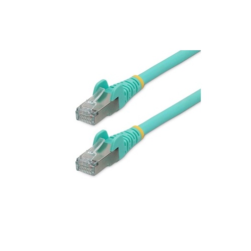 StarTech 9ft Cat6a Ethernet Cable - Aqua - Low Smoke Zero Halogen (lszh) - 10gbe 500mhz 100w Poe Snagless Rj-45 W/strain Reliefs S/ftp Network Cord (NLAQ9FCAT6APATCH)