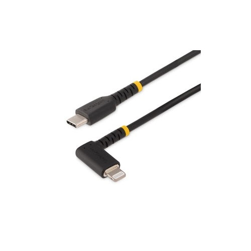 StarTech 6ft (2m) Durable Usb-c To Lightning Cable - Right-angled Heavy Duty Rugged Usb Type-c To Lightning Charging/sync Cord - Iphone Lightning Cable (RUSB2CLTMM2MR)
