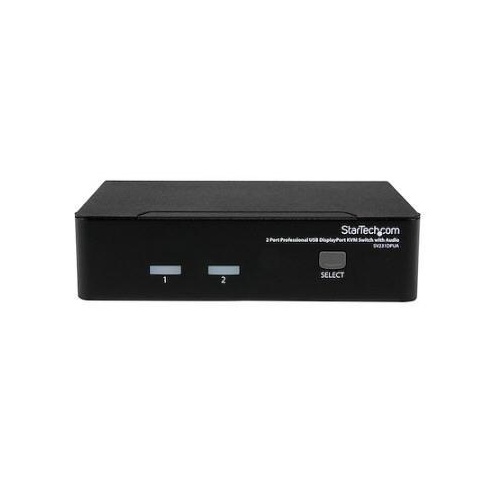 StarTech Usb C Kvm Switch, 2 Port Displayport Kvm W/ 4k 60hz Uhd Hdr Video, 3.5mm Audio, 4x Usb Hid, 2x Usb A 5gbps Hub, Hot Key Switching, Tb 3/4 Compatible (SV231DPUCA)