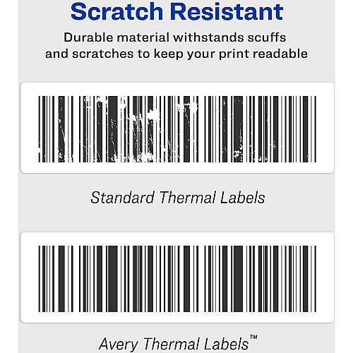Avery&reg; Direct Thermal Roll Multipurpose Labels 3 1/2" Width x 1 1/8" Length - Permanent Adhesive - Rectangle - Direct Thermal - Clear - Film - Water Resistant - 120 / Sheet - 1 Total Sheets - 120 Total Label(s) - 120 / Box (4151)
