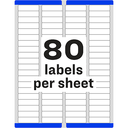 Avery&reg; Laser & Inkjet Return Address Labels 1/2" Width x 1 3/4" Length - Permanent Adhesive - Rectangle - Inkjet, Laser - Matte White - Matte - Paper - Permanent Adhesive, Peel & Stick, Smudge-free, Jam Resistant, Stick & Stay - 80 / Sheet - 8 (18167)