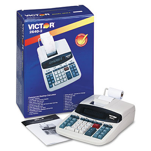 Victor 2640-2 Two-Color Printing Calculator, Black/Red Print, 4.6 Lines/Sec