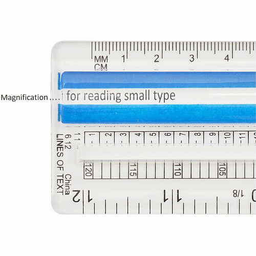 Westcott Magnifying Computer Printout Rulers 15" Length x 1" Width - 1/16 Graduations - Imperial, Metric Measuring System - Acrylic - Clear - 1 Each (40711)