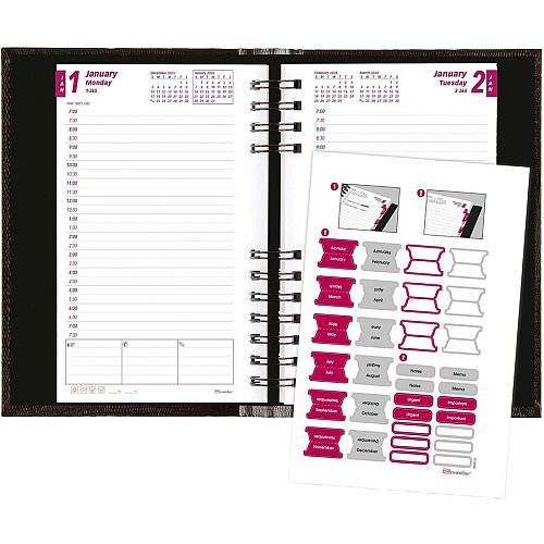 Brownline Daily Planner, CoilPro, English, Black (CB634C.BLK) (CB634CBLK)