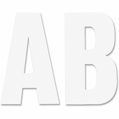 Chartpak Vinyl Helvetica Style Letters/Numbers 12 x Numbers, 167 x Capital Letters Shape - Self-adhesive - Helvetica Style - Easy to Use - 0.50" Height - White - Vinyl - 201 / Pack (01016)