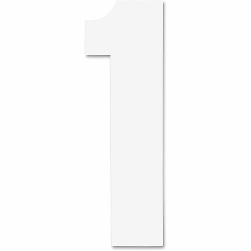 Chartpak Permanent Adhesive Vinyl Numbers 23 x Numbers Shape - Self-adhesive - Helvetica Style - Easy to Use - 4" Height - White - Vinyl - 1 Pack (01196)
