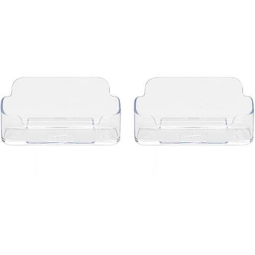 Deflecto Business Card Holders 1.8" Height x 3.9" Width x 1.4" Depth - Plastic - Clear - 2 / Pack (70501)