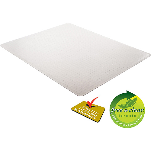 Deflecto ExecuMat for Carpet Carpeted Floor - 53" Length x 45" Width x 0.333" Thickness - Vinyl - Clear - 1 Each (CM17243)