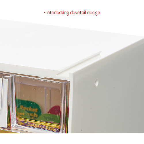 Deflecto Tilt Bin Interlocking Multi-Bin Storage Organizer 4 Compartment(s) - Desktop - White - 1 Each (20403OP)