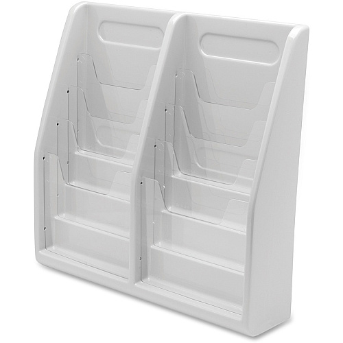 Deflecto Multi-Compartment Literature Display 8 Pocket(s) - 19.75" Height x 20.25" Width x 5" Depth - Desktop - Durable, Lightweight - Gray - Plastic - 1 Each (52209)