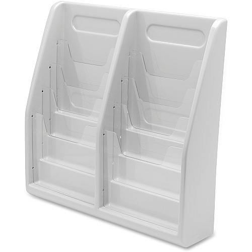 Deflecto Multi-Compartment Literature Display 8 Pocket(s) - 19.75" Height x 20.25" Width x 5" Depth - Desktop - Durable, Lightweight - Gray - Plastic - 1 Each (52209)