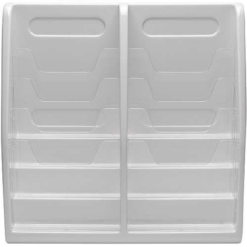 Deflecto Multi-Compartment Literature Display 8 Pocket(s) - 19.75" Height x 20.25" Width x 5" Depth - Desktop - Durable, Lightweight - Gray - Plastic - 1 Each (52209)