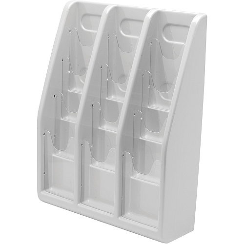 Deflecto Multi-Compartment Literature Display 12 Pocket(s) - 19.75" Height x 15.75" Width x 5" Depth - Desktop - Durable, Lightweight - Gray - Plastic - 1 Each (52809)