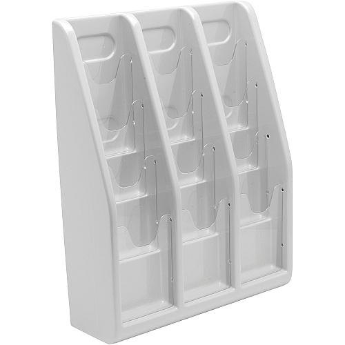 Deflecto Multi-Compartment Literature Display 12 Pocket(s) - 19.75" Height x 15.75" Width x 5" Depth - Desktop - Durable, Lightweight - Gray - Plastic - 1 Each (52809)