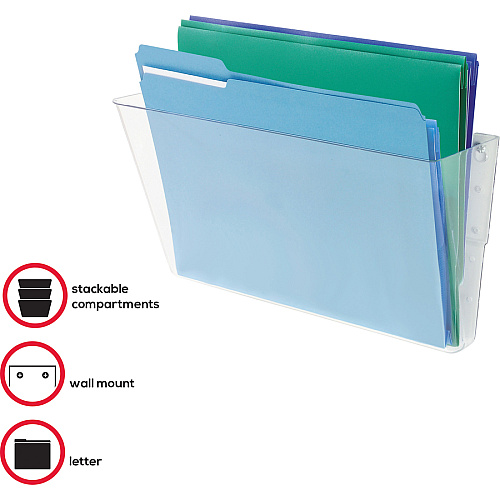Deflecto EZ Link Stackable DocuPocket 1 Compartment(s) - 7" Height x 13" Width x 4" Depth - Stackable - Clear - Plastic - 1 Each (73201)