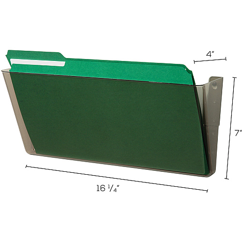 Deflecto EZ Link Stackable DocuPocket 1 Compartment(s) - 7" Height x 16.25" Width x 4" Depth - Stackable - Smoke - 1 Each (74302)