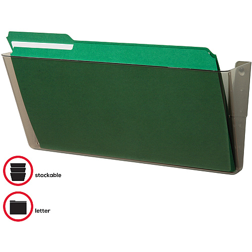 Deflecto EZ Link Stackable DocuPocket 1 Compartment(s) - 7" Height x 16.25" Width x 4" Depth - Stackable - Smoke - 1 Each (74302)