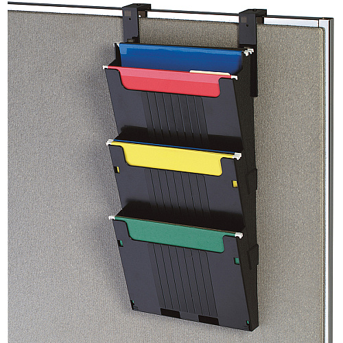 Deflecto Partition Pocket System 3 Pocket(s) - 25" Height x 12.62" Width x 3.87" Depth - Black - 3 / Set (OPS104)