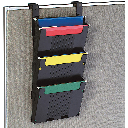 Deflecto Partition Pocket System 3 Pocket(s) - 25" Height x 12.62" Width x 3.87" Depth - Black - 3 / Set (OPS104)