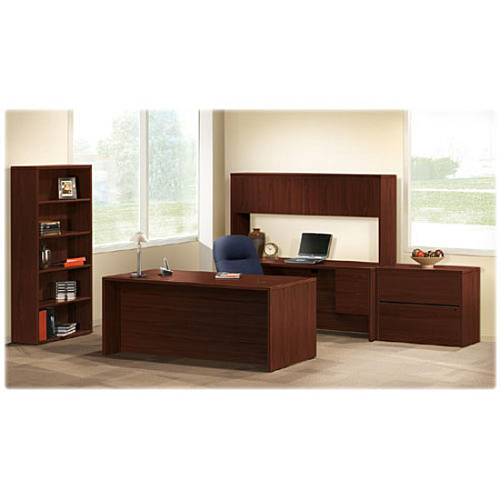 HON 10500 Series Bridge 29.5" Height x 42" Width x 24" Depth - Square Edge - Finish: Laminate, Mahogany - Scratch Resistant, Stain Resistant - For Office (10560NN)