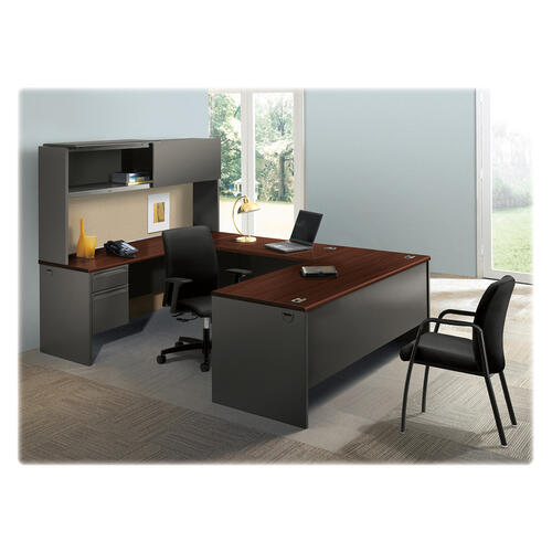 HON Metro Classic HP3276 Pedestal Desk 29.5" Height x 72" Width x 36" Depth - 5 x Box, File Drawer(s) - Double Pedestal - Square Edge - Finish: Charcoal - Glide, Scratch Resistant, Spill Resistant, Stain Resistant, Liquid Resistant, Durable, Stu (P3276NS)