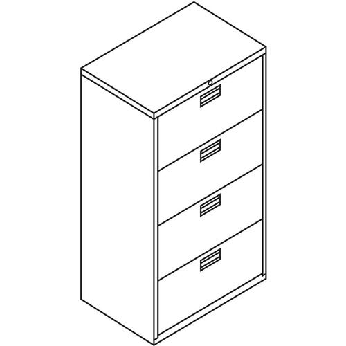 HON Brigade 600 H674 Lateral File 53.3" Height x 30" Width x 18" Depth - 4 - Finish: Putty (674LL)