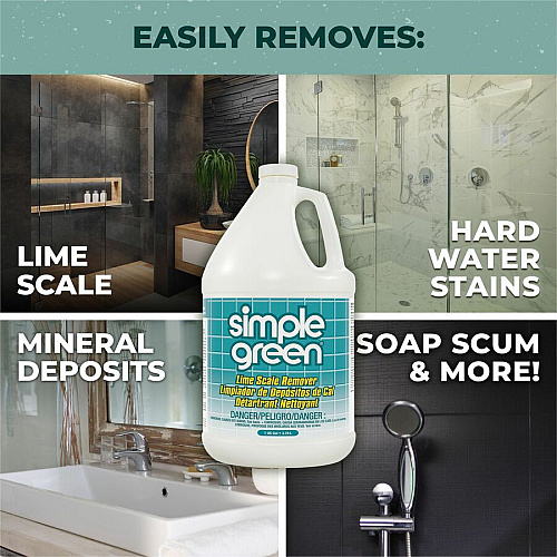 Simple Green Lime Scale Remover For Multi Surface - Liquid - 128 fl oz (4 quart) - Wintergreen Scent - Non-abrasive, Non-flammable, Bleach-free, Phosphate-free, Ammonia-free - White - 1 Each (50128)