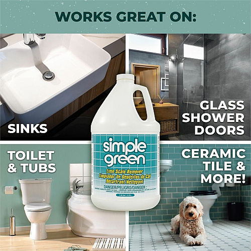 Simple Green Lime Scale Remover For Multi Surface - Liquid - 128 fl oz (4 quart) - Wintergreen Scent - Non-abrasive, Non-flammable, Bleach-free, Phosphate-free, Ammonia-free - White - 1 Each (50128)