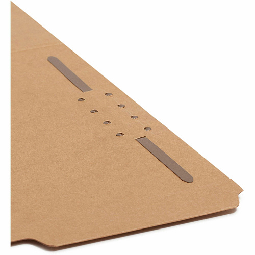 Smead Straight Tab Cut Letter Recycled Fastener Folder 8 1/2" x 11" - 3/4" Expansion - 1 x 2K Fastener(s) - 2" for Folder - Top Tab Location - Assorted Tab Position - 11 pt. - 2 Plys - Kraft - Wear Resistant, Tear Resistant, Heavy Duty, Reinforced (14834)