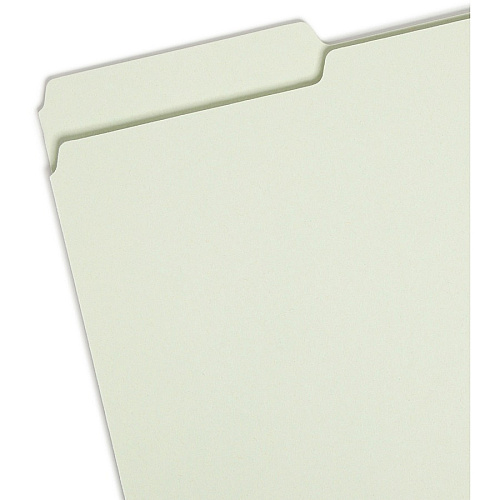 Smead 1/3 Tab Cut Legal Recycled Top Tab File Folder 8 1/2" x 14" - 1" Expansion - Top Tab Location - Assorted Tab Position - 25 pt. - Pressboard - Gray, Green - Heavy Duty, Rounded Corner, Wear Resistant, Tear Resistant - 100% Recycled - 25 / Box (18230)