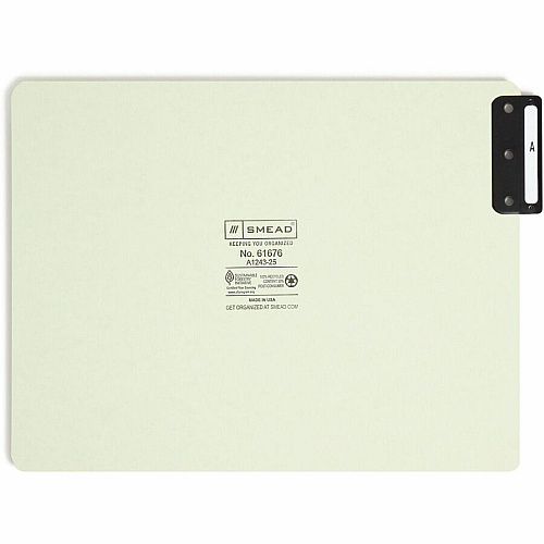 Smead 100% Recycled Filing Guides with Vertical Extra-Wide Blank Tab Printed Tab(s) - Character - A-Z - 25 Tab(s)/Set - 0.50" Tab Width - Letter - Metal Tab(s) - 100% Recycled - Easy to Read, Durable - 25 / Set (61676)