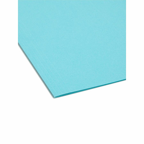 Smead Colored 1/5 Tab Cut Letter Recycled Hanging Folder 8 1/2" x 11" - Top Tab Location - Assorted Tab Position - 11 pt. - Aqua - 10% Recycled - 25 / Box (64058)