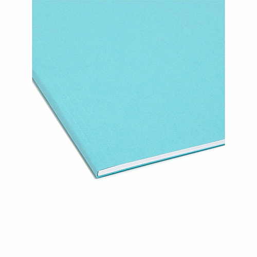 Smead Colored 1/5 Tab Cut Letter Recycled Hanging Folder 8 1/2" x 11" - Top Tab Location - Assorted Tab Position - 11 pt. - Aqua - 10% Recycled - 25 / Box (64058)