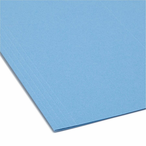 Smead Colored 1/5 Tab Cut Legal Recycled Hanging Folder 8 1/2" x 14" - Top Tab Location - Assorted Tab Position - 11 pt. - Blue - 10% Recycled - 25 / Box (64160)