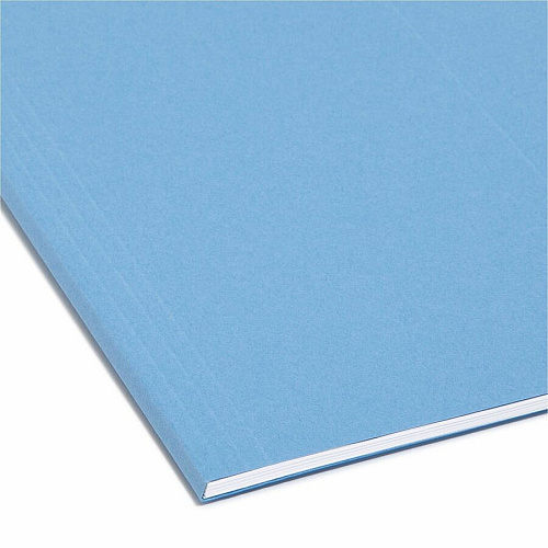 Smead Colored 1/5 Tab Cut Legal Recycled Hanging Folder 8 1/2" x 14" - Top Tab Location - Assorted Tab Position - 11 pt. - Blue - 10% Recycled - 25 / Box (64160)