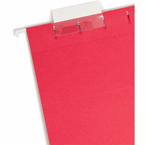 Smead Colored 1/5 Tab Cut Legal Recycled Hanging Folder 8 1/2" x 14" - Top Tab Location - Assorted Tab Position - 11 pt. - Red - 10% Recycled - 25 / Box (64167)