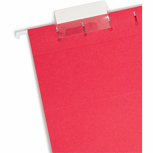 Smead Colored 1/5 Tab Cut Legal Recycled Hanging Folder 8 1/2" x 14" - Top Tab Location - Assorted Tab Position - 11 pt. - Red - 10% Recycled - 25 / Box (64167)