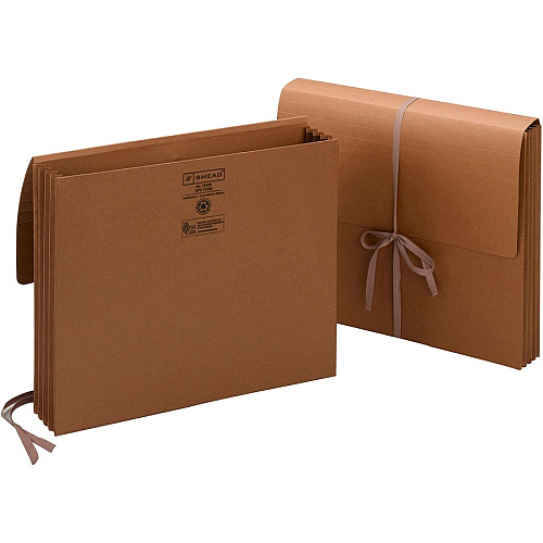 Smead Letter Recycled File Wallet 8 1/2" x 11" - 3 1/2" Expansion - Redrope - Reinforced Gusset - 30% Recycled - 1 Each (71053)